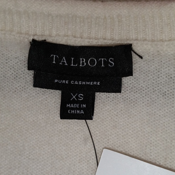 🆕Talbots Cashmere Crewneck Pullover Striped Sweater in Cream, Pink, Red Size XS - Picture 4 of 8